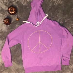 Purple peace sign hoodie